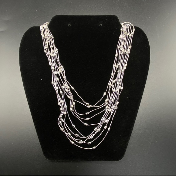 CHARMING CHARLIE Multi-Strand Silver Tone Necklace - Picture 1 of 8